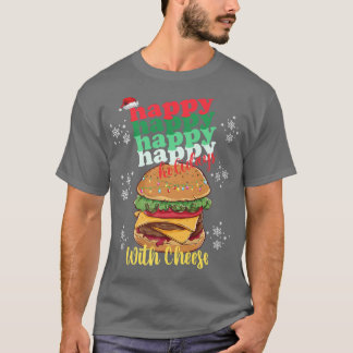 チーズクリスマスファストフードッシュとハッピーホリデー Tシャツ
