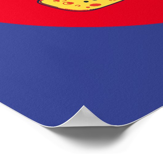 チーズグおもしろいウダビーブスオンリーレトロカラーアート ポスター (角)