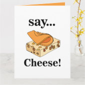 チーズグルメおもしろい誕生日 カード (黄色い花)