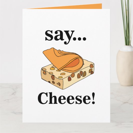 チーズグルメおもしろい誕生日 カード (正面)