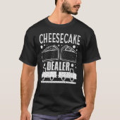 チーズケーキおもしろいディーラーのチーズ食べ手グラフィック Tシャツ (正面)
