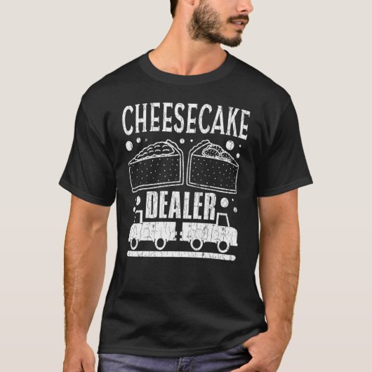 チーズケーキおもしろいディーラーのチーズ食べ手グラフィック Tシャツ (正面)