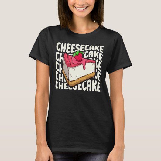 チーズケーキでチーズケーキ Tシャツ (正面)