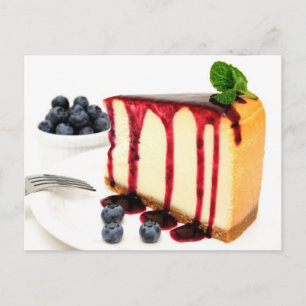 チーズケーキとブルーベリー ポストカード