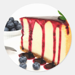 チーズケーキとブルーベリー ラウンドシール