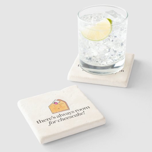 チーズケーキのための部屋が常にあります ストーンコースター (横)