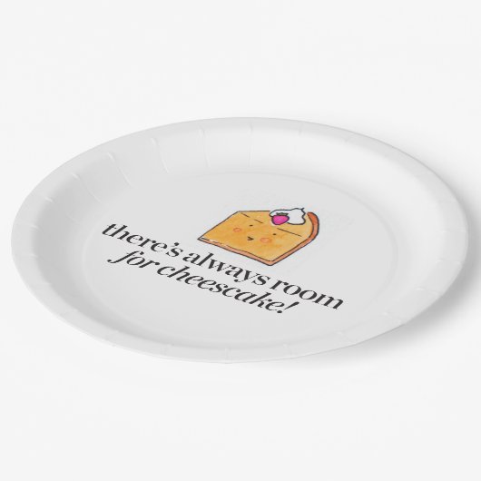 チーズケーキのための部屋が常にあります ペーパープレート (アングル)