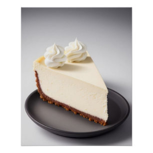 チーズケーキの切り身にホイップクリーム ポスター