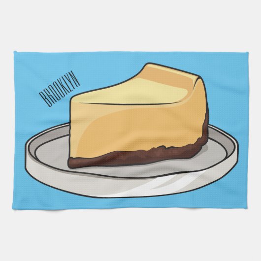 チーズケーキイラストレーション キッチンタオル (横)