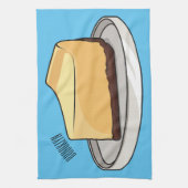 チーズケーキイラストレーション キッチンタオル (縦)