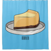 チーズケーキイラストレーション シャワーカーテン (正面)