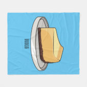 チーズケーキイラストレーション フリースブランケット (正面(横))