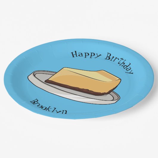 チーズケーキイラストレーション ペーパープレート (アングル)