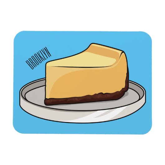 チーズケーキイラストレーション マグネット (横)