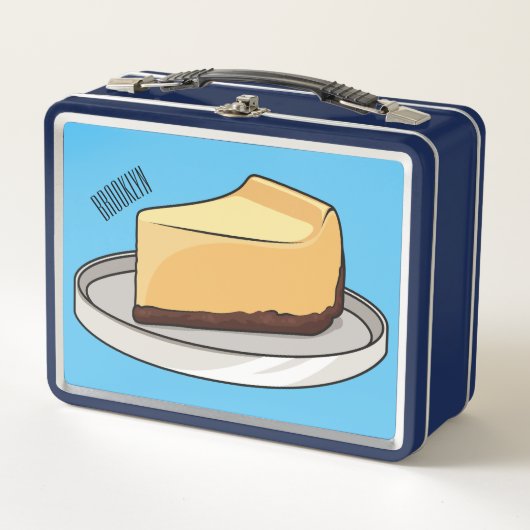 チーズケーキイラストレーション メタルランチボックス (正面)