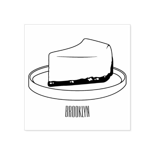 チーズケーキイラストレーション ラバースタンプ (インプリント)