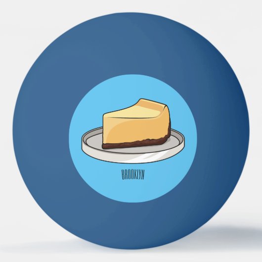 チーズケーキイラストレーション 卓球ボール (正面)