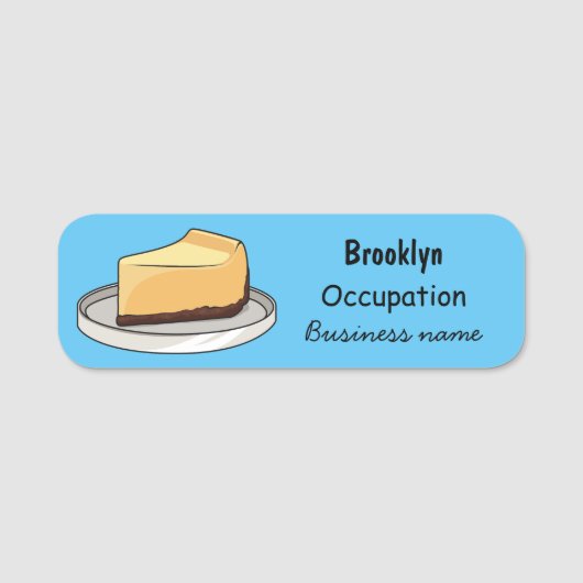 チーズケーキイラストレーション 名札 (正面)