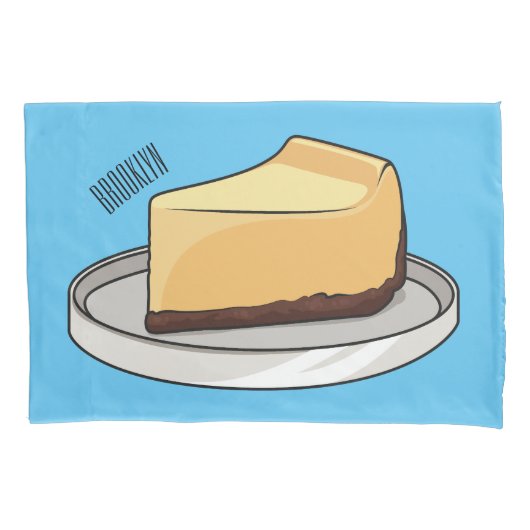 チーズケーキイラストレーション 枕カバー (正面)