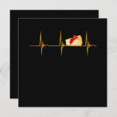 チーズケーキデザートケーキハートビートekgパルス 招待状 (正面/裏面)