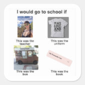 チーズケーキ学校のシール スクエアシール (正面)