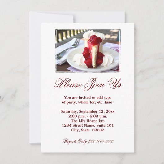 チーズケーキ招待状 招待状 (正面)