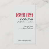 、チーズケーキ新しい、デザートペーストリー作りの職人、パン屋 名刺 (裏面)
