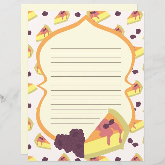 チーズケーキ横付き文房具紙 (正面/裏面)