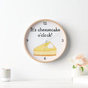 チーズケーキO'Clockおもしろいフードグラフィック 壁時計