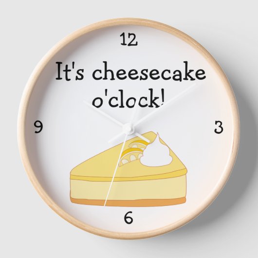 チーズケーキO'Clockおもしろいフードグラフィック 壁時計 (正面)