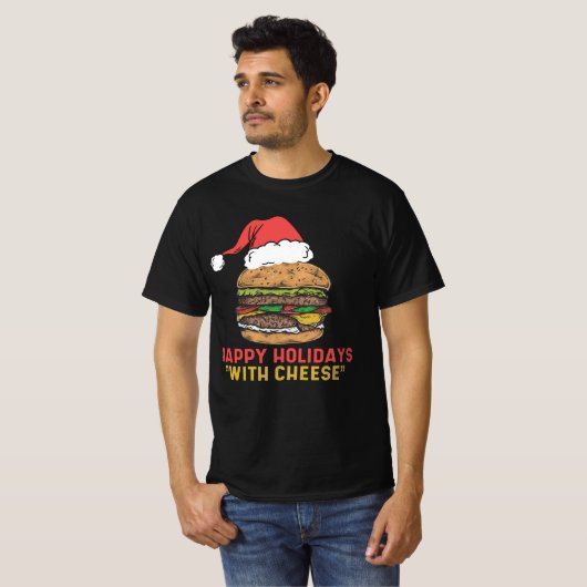 チーズシャツとハッピーホリデーズクリスマス2020 Tシャツ (正面フル)