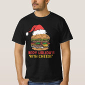 チーズシャツとハッピーホリデーズクリスマス2020 Tシャツ (正面)