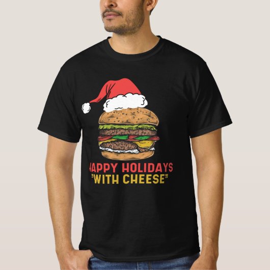 チーズシャツとハッピーホリデーズクリスマス2020 Tシャツ (正面)