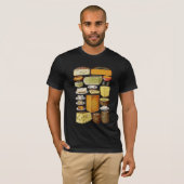 チーズチャートの種類のチーズ教育アートチャート Tシャツ (正面フル)