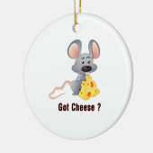 チーズチーズの塊と可愛い小さな得ネズミ セラミックオーナメント (左)
