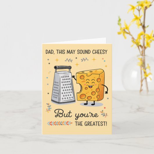 チーズチーズパパおもしろい誕生日父の日 カード (黄色い花)