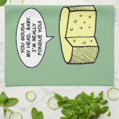 チーズテイスティングユーモアのあるパーティー漫画キッチン キッチンタオル (折り畳み)