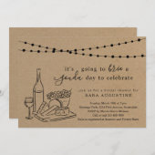 チーズテーマブライダルシャワークラフト紙背景 招待状 (正面/裏面)