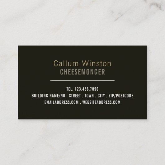チーズディスプレイ、チーズモンガー 名刺 (裏面)