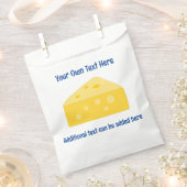 チーズトライアングルスイススタイル- 2ラインカスタム文字 フェイバーバッグ (クリップ留めされた状態)