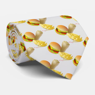 チーズハンバーガーおよびcrips ネクタイ