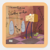 チーズバスルームおもしろい漫画クラフティング スクエアシール (正面)