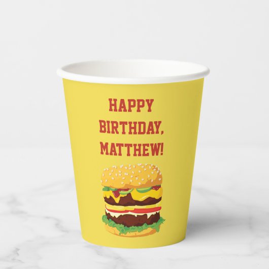 チーズバパーソナライズされたーガーパーティー 紙コップ (正面)