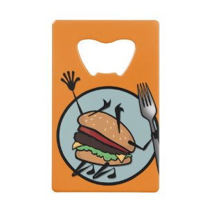 チーズバーガーおもしろいクレジットカードボトルオープナー クレジットカード栓抜き