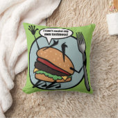 チーズバーガーおもしろいスクエア装飾用クッション クッション (ブランケット)