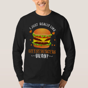 チーズバーガーおもしろいハンバーガーバー男性へガーウォーム Tシャツ