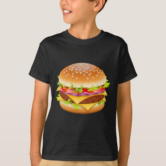 チーズバーガーおもしろいハンバーガーフードハロウィン Tシャツ (正面)