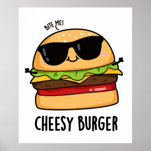 チーズバーガーおもしろいフードパン ポスター