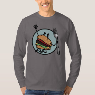 チーズバーガーおもしろい長袖Tシャツ Tシャツ