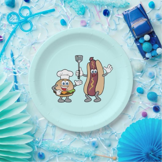 チーズバーガーおよびホットドッグのパーティーのプレートの調理師 ペーパープレート (パーティー)